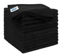 HOMEXCEL Microfibre Cleaning Cloths 12 Pack, Premium Microfibre Towel for Cars, Ultra Absorbent Car Washing Cloth, Lint Free Streak Free Wash Cloths for Car, Kitchen, and Window, Black,40 x 40 cm
