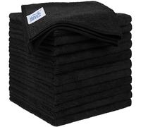HOMEXCEL Microfibre Cloth 12 Pack,30 x 30 cm Cleaning Cloths，Ultra Absorbent Car Washing Cloth Lint Free Streak Free Cleaning Towels Rags for Car Kitchen Window,Black