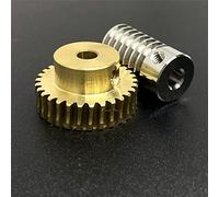 HOMEXO 0.8M 304 Stainless Steel Worm Brass Gear Turbine Worm Gear Set 1:20/30/40/50/60 Teeth Industrial Accessories 1set (Color : Worm 6mm, Size : 25 Teeth-6mm)