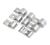 HOMEXO 304 Stainless Steel Single/Double Pipe Fixing Clip Side Conduit M5-M48 Tube Hose Pipe Fixed Mounting Bracket Saddle Clip Clamp 2/4/5/10pcs (Size : 2Pcs Double M25)