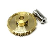 HOMEXO Worm Gear And Worm 0.8M Precision Turbine Worm Gear Set 1:20/30/40/50/60 Teeth Stainless Steel Worm Copper Gear Accessories (Color : Worm 8mm, Size : 60 Teeth-10mm)