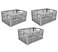 HomeXpress 32L Folding Crate | Stackable & Collapsible Foldable Plastic Storage Basket (3)