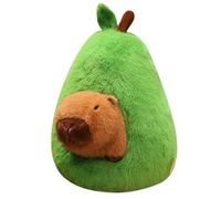 HOMEXYLYL Avocado Capybara Apple Pig Plush, Cute Capybara Stuffed Animal Kawaii Soft Plushie Pillow Doll for Kids Girls Adults Unique Gift(Green,45cm/17.7in)