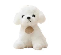 HOMEXYLYL Dogs Plush, Curvy Puppies Cute Soft Kawaii Adorable Birthday for Adults and Children(White,25cm/9.8in)