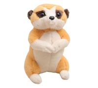 HOMEXYLYL Fluffy Meerkat Plush, Soft Lifelike Stuffed Animal Cute Realistic Mongoose Beige Plushie Kids Adults 23cm