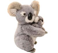 HOMEXYLYL Koala Mom Plush,Removable Plush Animal, Cute Simulation Koala with Velcro Birthday Christmas Home Decoration for Young People(Holding Baby)