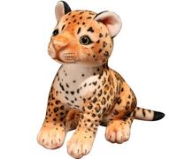 HOMEXYLYL Leopard Stuffed Animal, Cute Cartoon Cheetah Plush Toy Soft Floppy Cuddly Wild Cat Cub for Kids Birthday Room Decor(30cm/11.8 inches)