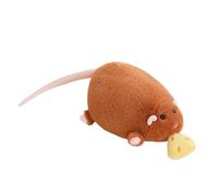 HOMEXYLYL Realistic Mouse Plush, Rat Stuffed Animal with Cheese Accessory, Cuddly Toy for Teens, Birthday (Brown,70cm/27.6in)