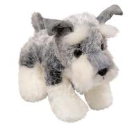 HOMEXYLYL Schnauzer Dog Plush,Lifelike Schnauzer Puppy Stuffed Animal Soft Simulated Huggable Birthday Gifts for Kids Adults(30cm/11.8in)
