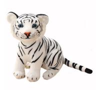 HOMEXYLYL Simulation Tiger Stuffed Animal, Tiger Plush Soft Lifelike Placement Birthday That Both Children Adults Like(White)