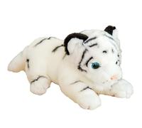 HOMEXYLYL Tiger Stuffed Animal, Realistic Soft Plush Toy Cute Jungle White Tiger Kids Birthday Christmas Boy Girl Adult Gift, Room Decor(White,30cm/11.8")