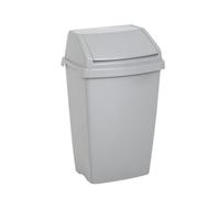 Homey Mart 25L Kitchen Bin with Swing Style Lift Top Strong Plastic Waste Rubbish Trash Under Kitchen Counter Lift Top Everyday Bin for Home/Office (Silver/Grey) - 25 litre