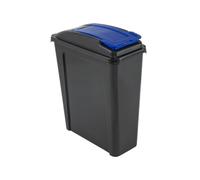 Homey Mart 25L Recycling Bin Slimline Fit Bin & Lid Recycling Waste Bin for Home Office Kitchen Graphite/BLUE
