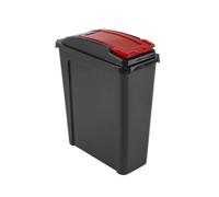Homey Mart 25L Recycling Bin Slimline Fit Bin & Lid Recycling Waste Bin for Home Office Kitchen Graphite/RED