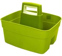 Homey Mart Kitchen Caddy Large Strong Plastic Cleaning Tools Tidy Multipurpose Sink Organizer Utility Storage Caddy with Handle - Green with Cream