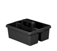 Homey Mart Kitchen Organiser Caddy with Handle - Heavy Duty Cleaning & Storage Tote, Dual Compartment 10L Capacity, Multi-Purpose for Cleaning, Gardening & DIY - Black
