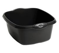 Homey Mart Large Dish Drainer, Rectangular Washing Bowl 39cm, Large Cutlery Tray, Sink Tidy Organiser, Kitchen Caddy, Square Bowl 32cm,Laundry Basket, 25L & 50L Swing bins - Black - Rect Bowl 39cm