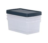 Homey Mart Plastic Storage Boxes Strong Clear 9L Box & Assorted Lid Home Office Stackable Nestable - Set of 3