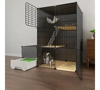 Homey Pet Cage,Collapsible Pet Cage,Kitten Cage for Indoor Cats,Indoor Cat Cage with Litter Box,Metal Material,Easy To Assemble Cattery