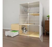 Homey Pet Cage,Collapsible Pet Cage,Kitten Cage for Indoor Cats,Indoor Cat Cage with Litter Box,Metal Material,Easy To Assemble Cattery