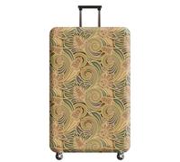 Homeyang Large Suitcase Cover Bohemian Green Brown Luggage Cover Washable Elastic Polyester Spandex Anti-Scratch Travel Quick Fix and Remove Suitcase Orotector Cover (XL)