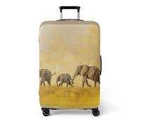 Homeyang Large Suitcase Cover Elephant Yellow Grey Luggage Cover Washable Elastic Polyester Spandex Anti-Scratch Travel Quick Fix and Remove Suitcase Orotector Cover (XL)