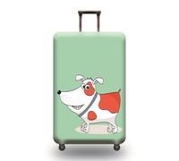 Homeyang Large Suitcase Cover Green Orange Dog Luggage Cover Washable Elastic Polyester Spandex Anti-Scratch Travel Quick Fix and Remove Suitcase Orotector Cover (XL)