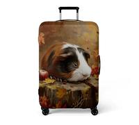 Homeyang Large Suitcase Cover Leaf Brown Animal Luggage Cover Washable Elastic Polyester Spandex Anti-Scratch Travel Quick Fix and Remove Suitcase Orotector Cover (L)