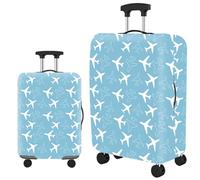 Homeyang Large Suitcase Cover Light Blue Airplane Luggage Cover Washable Elastic Polyester Spandex Anti-Scratch Travel Quick Fix and Remove Suitcase Orotector Cover (XL)