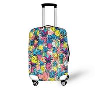 Homeyang Large Suitcase Cover Pineapple Blue Yellow Luggage Cover Washable Elastic Polyester Spandex Anti-Scratch Travel Quick Fix and Remove Suitcase Orotector Cover (XL)