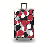 Homeyang Large Suitcase Cover Red Black Geometry Luggage Cover Washable Elastic Polyester Spandex Anti-Scratch Travel Quick Fix and Remove Suitcase Orotector Cover (L)