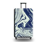 Homeyang Large Suitcase Cover Retro Blue Abstract Luggage Cover Washable Elastic Polyester Spandex Anti-Scratch Travel Quick Fix and Remove Suitcase Orotector Cover (L)