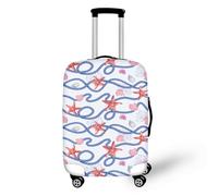 Homeyang Large Suitcase Cover Rope Blue Starfish Luggage Cover Washable Elastic Polyester Spandex Anti-Scratch Travel Quick Fix and Remove Suitcase Orotector Cover (L)
