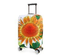 Homeyang Large Suitcase Cover Sunflower Orange Yellow Luggage Cover Washable Elastic Polyester Spandex Anti-Scratch Travel Quick Fix and Remove Suitcase Orotector Cover (L)