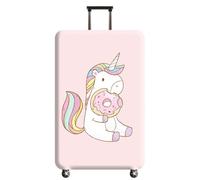 Homeyang Large Suitcase Cover Unicorn Pink Doughnut Luggage Cover Washable Elastic Polyester Spandex Anti-Scratch Travel Quick Fix and Remove Suitcase Orotector Cover (L)