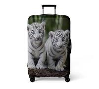 Homeyang Luggage Covers for Suitcases Black White Tiger Suitcase Cover Elastic Washable Polyester Spandex Anti-Scratch Scratches Remove Large Suitcase Covers Protectors (M)