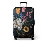 Homeyang Luggage Covers for Suitcases Dark Green Flower Suitcase Cover Elastic Washable Polyester Spandex Anti-Scratch Scratches Remove Large Suitcase Covers Protectors (M)