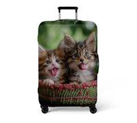 Homeyang Suitcase Cover Beige Brown Cute Suitcase Covers Protectors for Travel Elastic Polyester Spandex Washable Scratch and Dust Protection Fit 18-32 Inch Luggage Cover (S)