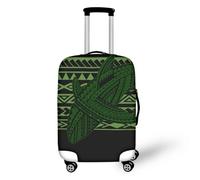 Homeyang Suitcase Cover Black Green Geometry Travel Suitcase Covers Protectors Washable Polyester Spandex with Elastic Edges Scratch and Dust for 18-32 Inch Luggage Cover (M)