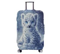 Homeyang Suitcase Cover Blue White Tiger Travel Suitcase Covers Protectors Washable Polyester Spandex with Elastic Edges Scratch and Dust for 18-32 Inch Luggage Cover (L)