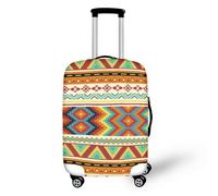 Homeyang Suitcase Cover Bohemian Orange Stripe Suitcase Covers Protectors for Travel Elastic Polyester Spandex Washable Scratch and Dust Protection Fit 18-32 Inch Luggage Cover (S)