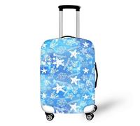 Homeyang Suitcase Cover Coral Blue Starfish Suitcase Covers Protectors for Travel Elastic Polyester Spandex Washable Scratch and Dust Protection Fit 18-32 Inch Luggage Cover (S)