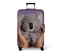 Homeyang Suitcase Cover Grey Koala Purple Suitcase Covers Protectors for Travel Elastic Polyester Spandex Washable Scratch and Dust Protection Fit 18-32 Inch Luggage Cover (S)