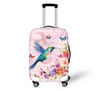 Homeyang Suitcase Cover Hummingbird Blue Butterfly Suitcase Covers Protectors for Travel Elastic Polyester Spandex Washable Scratch and Dust Protection Fit 18-32 Inch Luggage Cover (M)