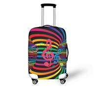 Homeyang Suitcase Cover Red Green Music Travel Suitcase Covers Protectors Washable Polyester Spandex with Elastic Edges Scratch and Dust for 18-32 Inch Luggage Cover (L)
