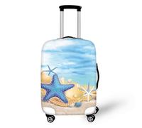 Homeyang Suitcase Cover Starfish Blue Yellow Suitcase Covers Protectors for Travel Elastic Polyester Spandex Washable Scratch and Dust Protection Fit 18-32 Inch Luggage Cover (M)