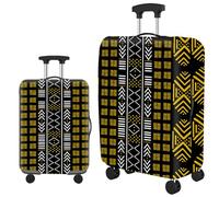 Homeyang Suitcase Cover Yellow Black Geometry Suitcase Covers Protectors for Travel Elastic Polyester Spandex Washable Scratch and Dust Protection Fit 18-32 Inch Luggage Cover (M)