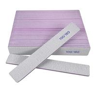 HomeyEra 100/180 Grit Nail File (24 Pack), Emery Board Nail Files for Acrylic Nails and Natural Nails, Double Sided Emory Boards Professional Nail Filer Reusable Washable Manicure Square Gray