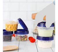 HomeyGear 6-Pack Round 4-Ounce Plastic Food Containers with Screw-On Lids - Leak-Proof, Stackable, and BPA-Free