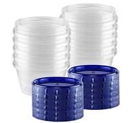 HomeyGear Twist Top Food Deli Containers Screw And Seal Lid 16 Oz Stackable Reusable Plastic Storage Container 12 Pack (475 ml)